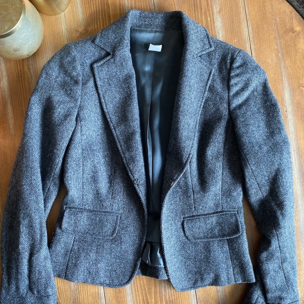 Wool herringbone blazer